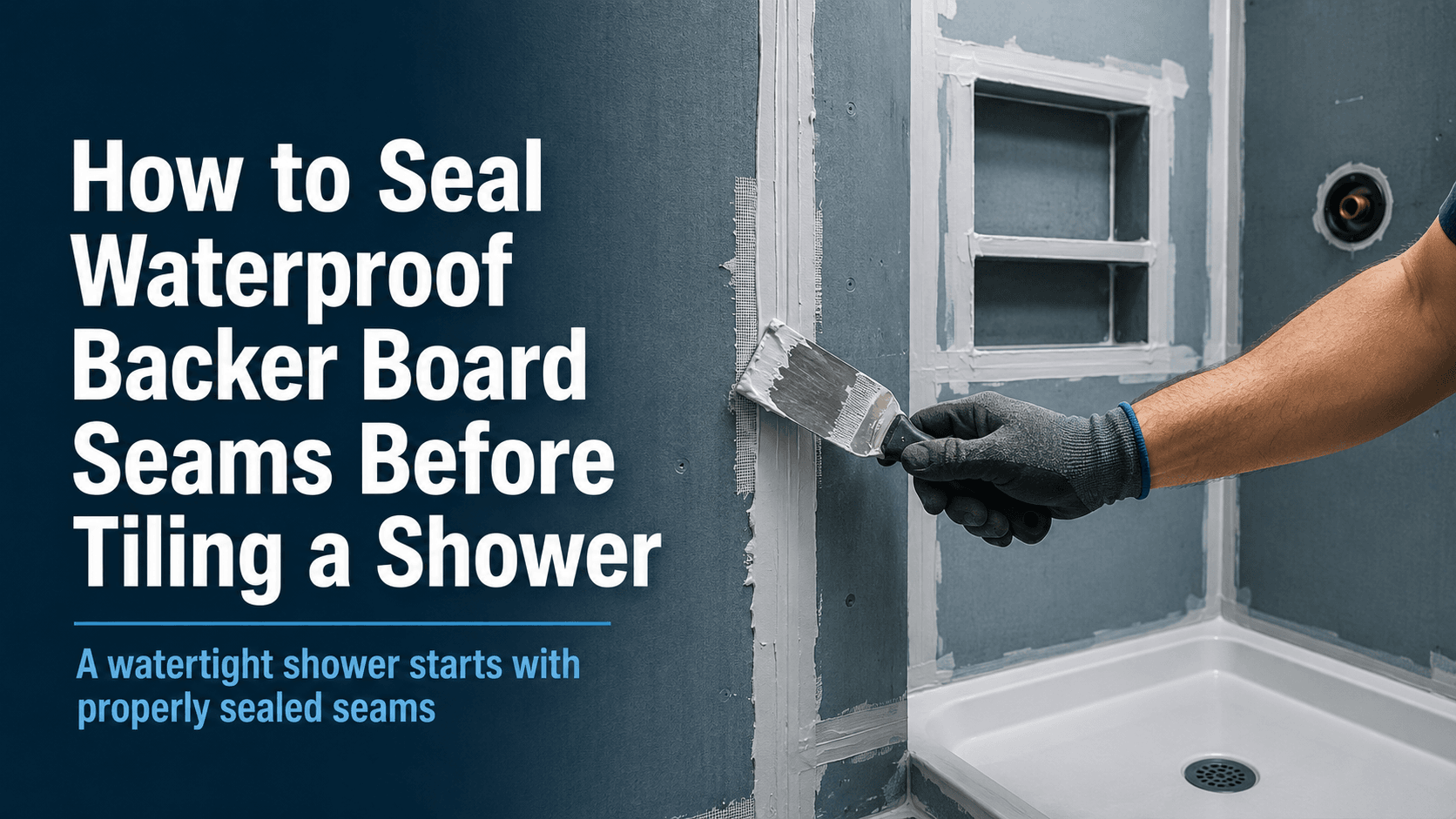 Seam planning for waterproof backer board before wall finish