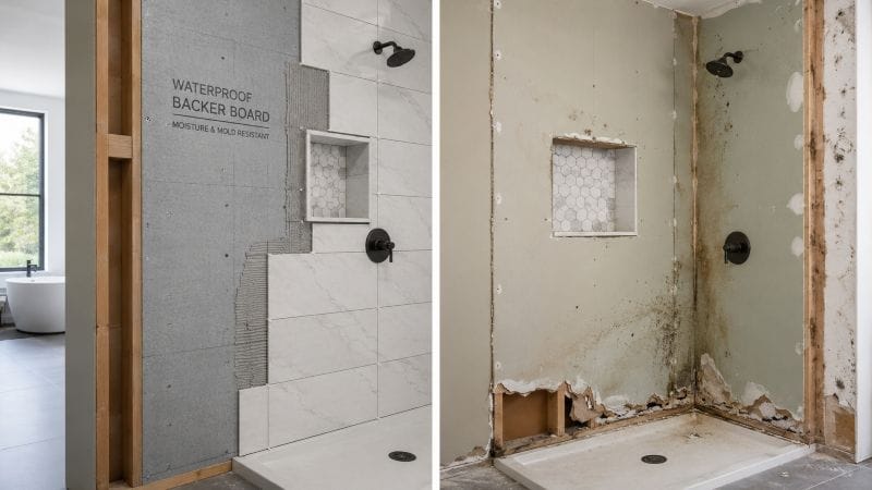 waterproof backer board for basement bathroom wet-wall planning with moisture awareness